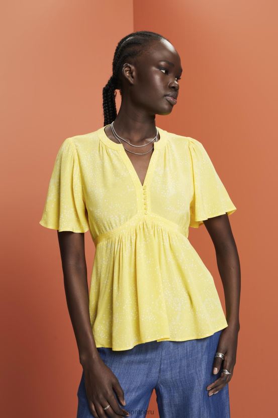 Esprit blusa de manga corta con cinturon mujer amarillo claro 6F0PB8222 blusas 6F0PB8222 ESPRIT Peru te abre camino hacia la tendencia Obtenga mas informacion sobre ESPRIT bolsas